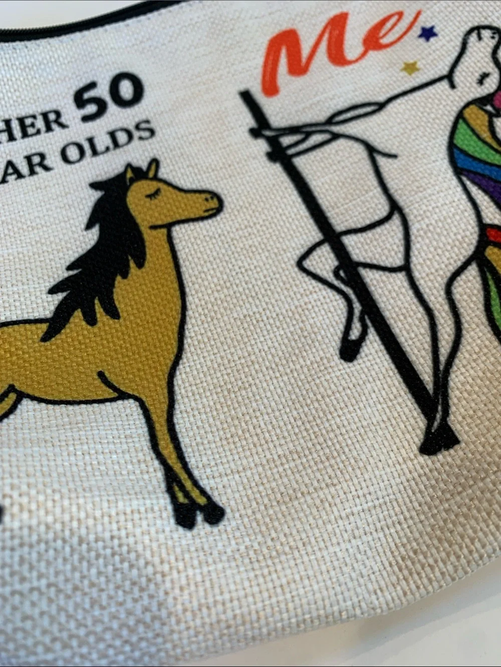 Funny 50th Birthday Unicorn Pole Dance Zippered Makeup Pouch Other
